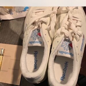 Reebok White and Blue Sneakers